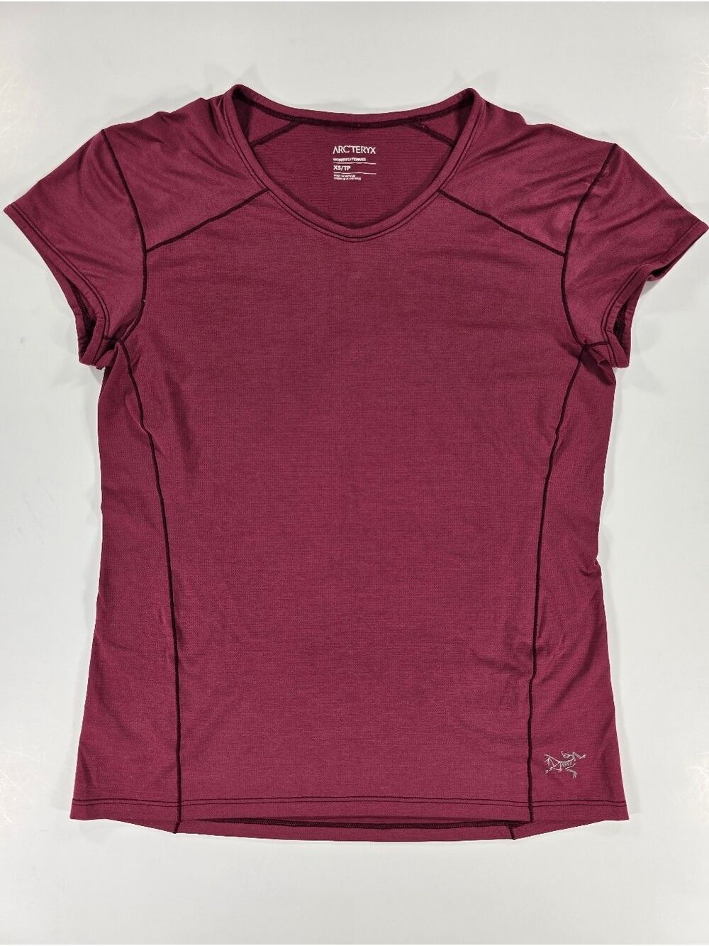 Arc'teryx Kapta Short Sleeve Running T-Shirt Top Performance Womens XS Burgundy